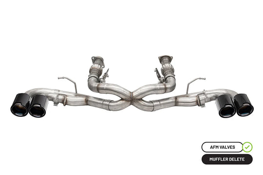 Corsa C8 Corvette Stingray 3.0" Cat-Back to 4.5" Pro-Series Tips (w/o Factory NPP)