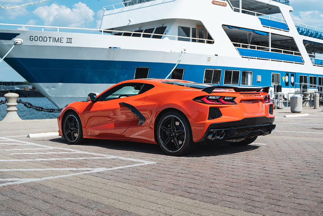 Corsa C8 Corvette Stingray 3.0" Cat-Back to 4.5" Pro-Series Tips (w/o Factory NPP)