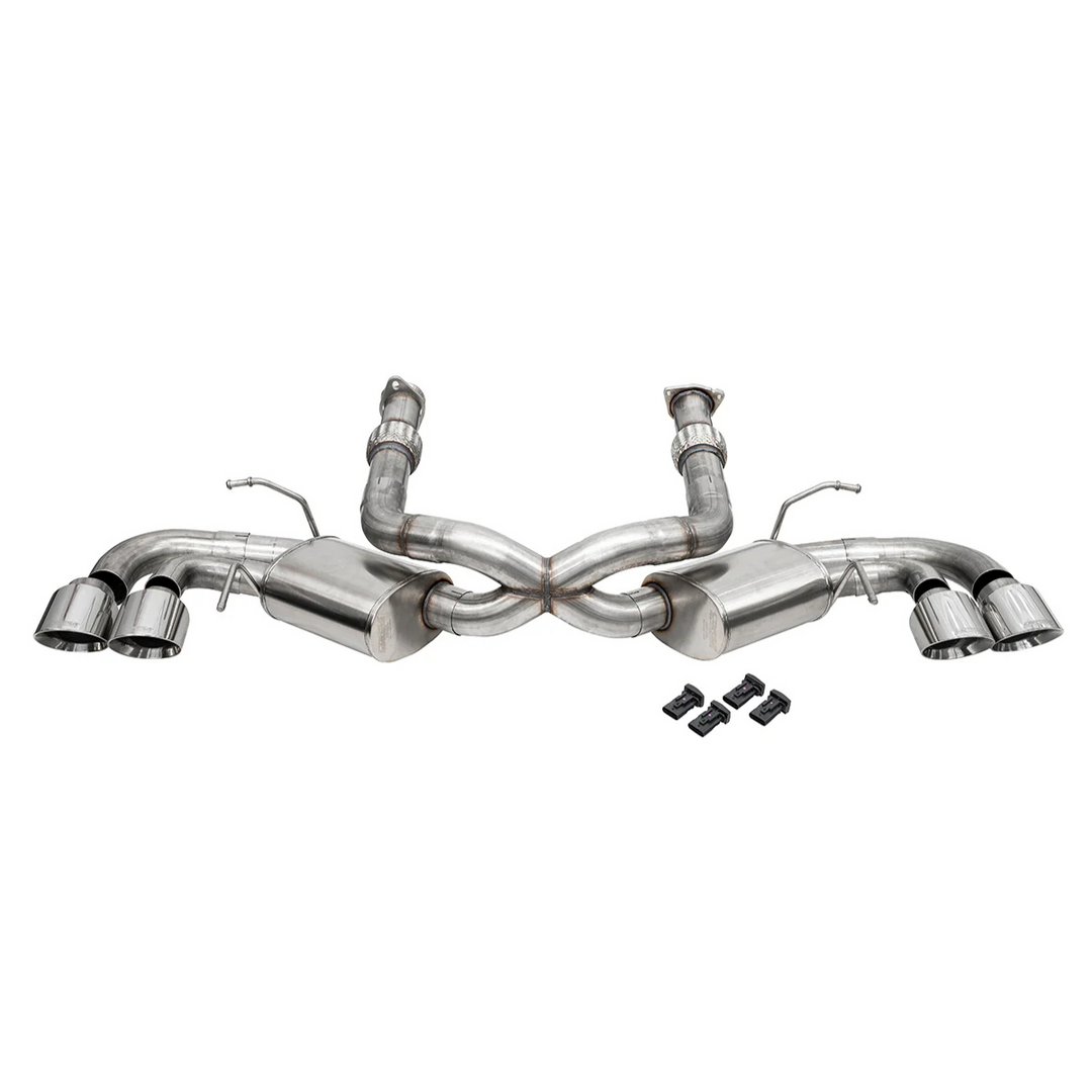 Corsa C8 Corvette Stingray 3" Cat-Back 3.5" Pro-Series Tips (w/ Factory NPP)
