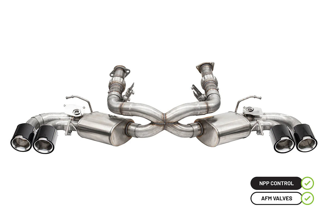 Corsa C8 Corvette Stingray 3" Cat-Back to 4.5" Tips Exhaust System w/ Factory NPP