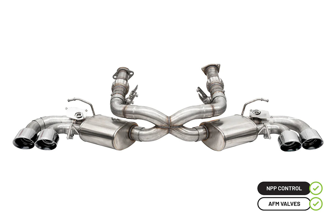 Corsa C8 Corvette Stingray 3" Cat-Back to 4.5" Tips Exhaust System w/ Factory NPP