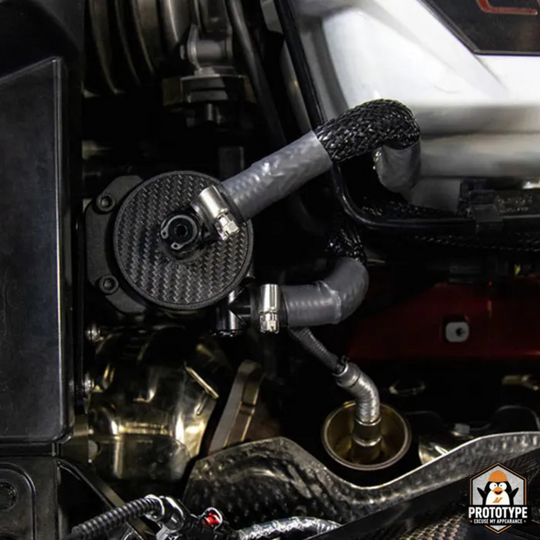 Mishimoto C8 Corvette Stingray Baffled Oil Catch Can Kit - Carbon Fiber5