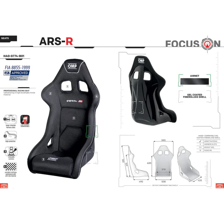 OMP ARS-R Racing Seat (FIA 8855-1999)