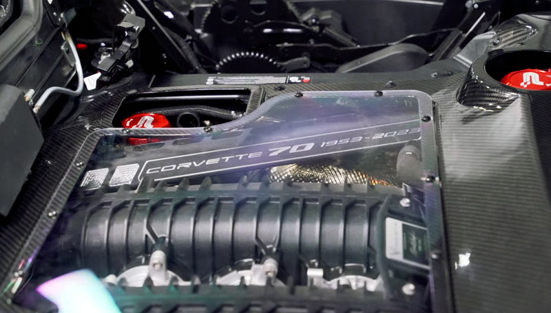 Paragon Performance C8 Corvette Stingray Carbon Fiber Clear Engine Bay Cover - Convertible 