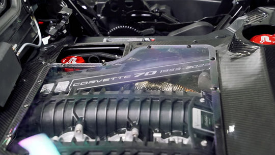Paragon Performance C8 Corvette Stingray Carbon Fiber Clear Engine Bay Cover - Convertible 