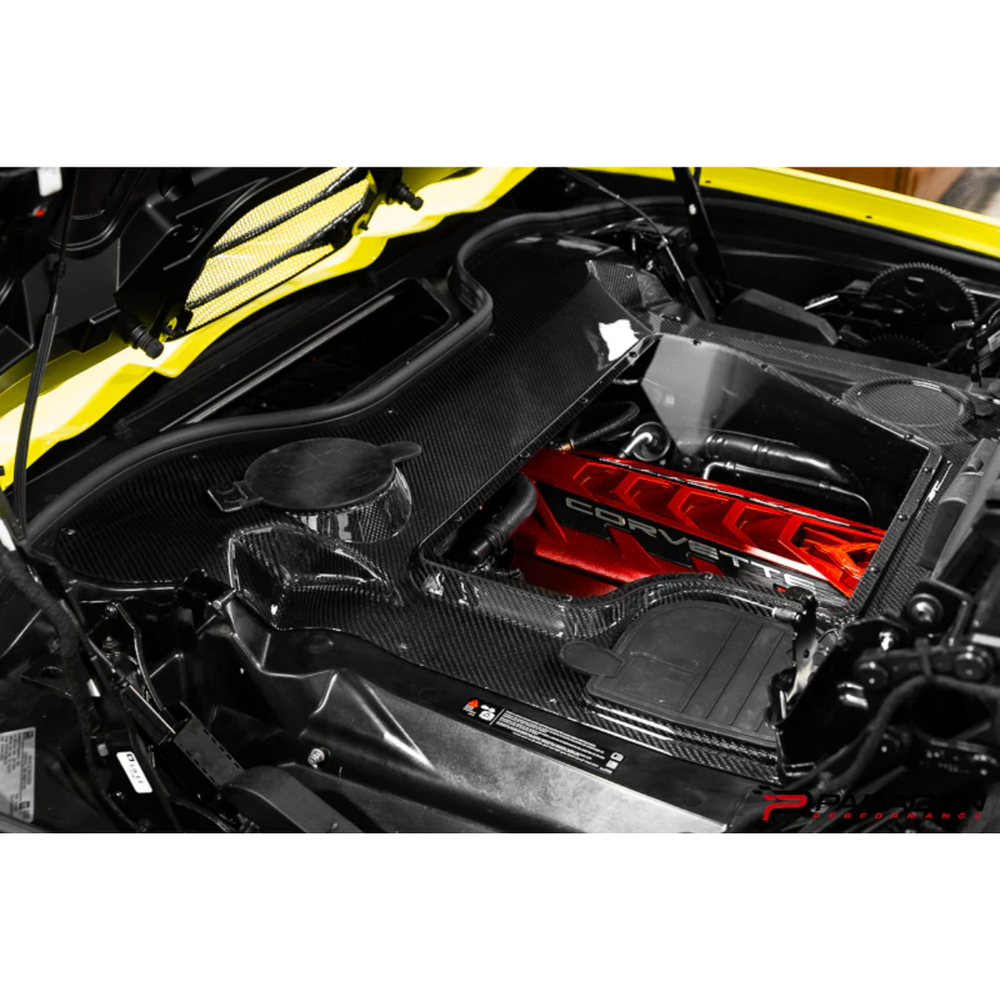 Paragon Performance C8 Corvette Stingray Carbon Fiber Clear Engine Bay Cover - Convertible
