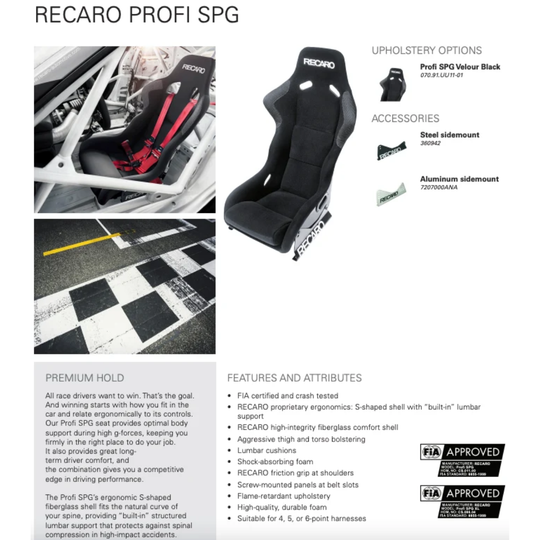 RECARO Profi SPG Racing Seat (FIA 8855-1999)
