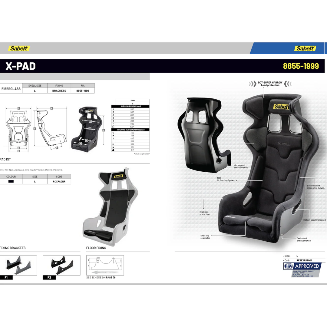 Sabelt X-Pad Racing Seat (2031 FIA Approval)