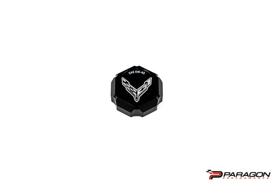 Paragon Performance C8 Corvette Stingray Flag Billet Oil Cap Cover - Black, Blue, or Red