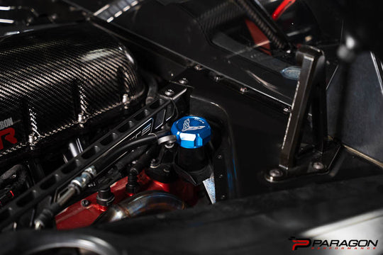 Paragon Performance C8 Corvette Stingray Flag Billet Oil Cap Cover - Black, Blue, or Red