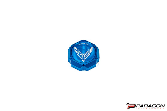 Paragon Performance C8 Corvette Stingray Flag Billet Oil Cap Cover - Black, Blue, or Red