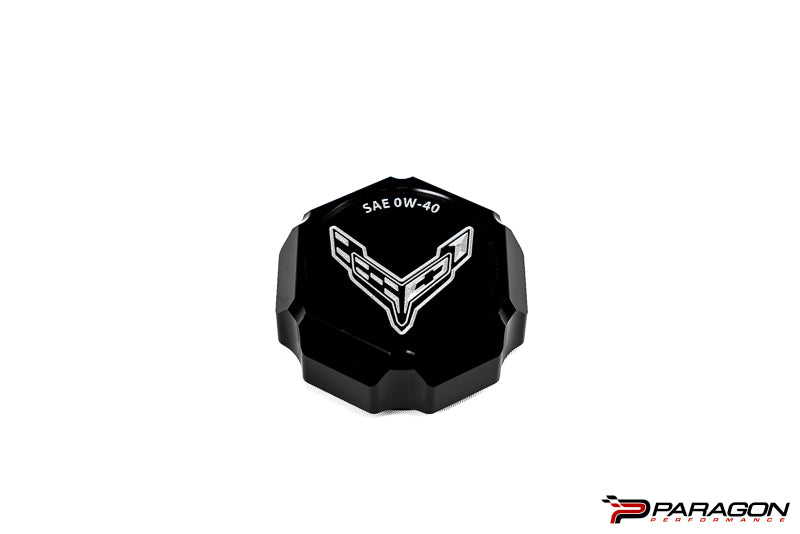 Paragon Performance C8 Corvette Stingray Flag Billet Oil Cap Cover - Black, Blue, or Red