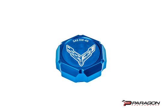 Paragon Performance C8 Corvette Stingray Flag Billet Oil Cap Cover - Black, Blue, or Red
