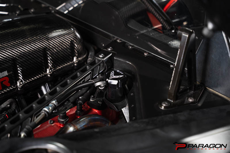 Paragon Performance C8 Corvette Stingray Flag Billet Oil Cap Cover - Black, Blue, or Red