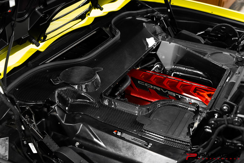 Paragon Performance C8 Corvette Stingray Carbon Fiber Clear Engine Bay Cover - Convertible 